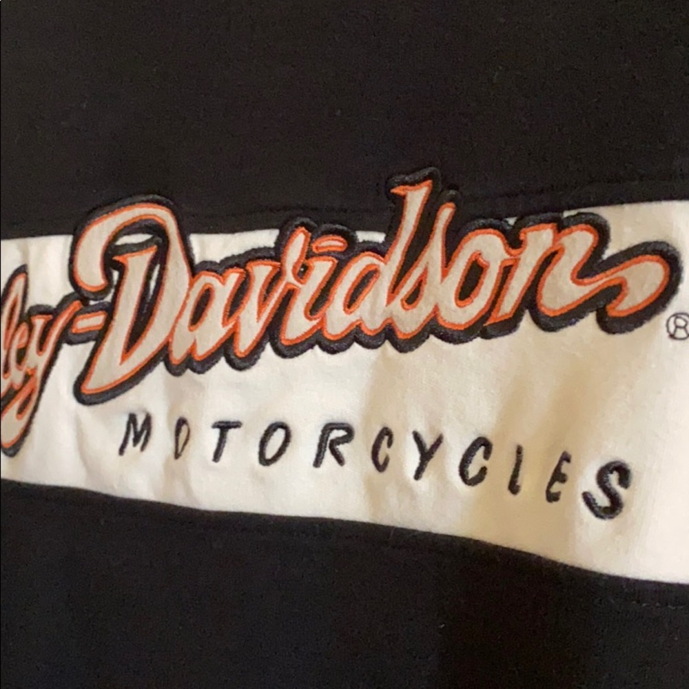 Harley-Davidson Black & Orange Women's Jacket with White Logo - Picture 4 of 8
